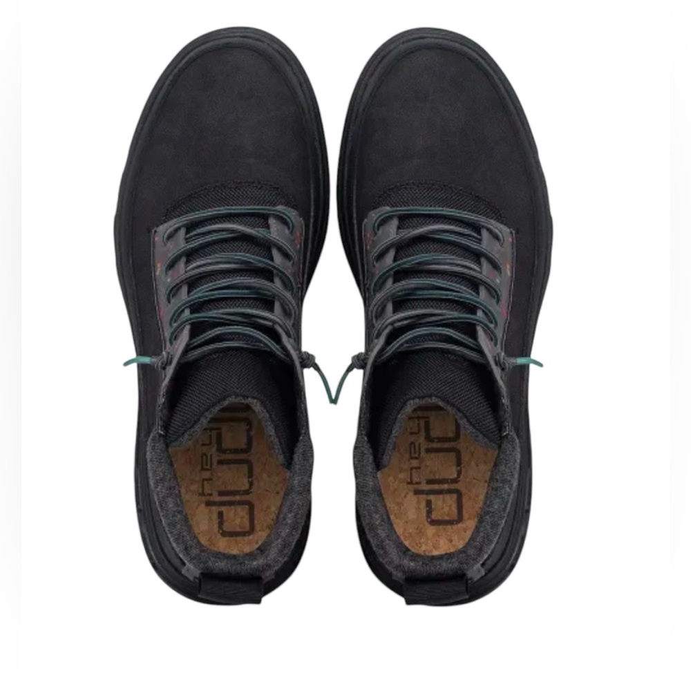 Hey Dude Black and Gray Men's Mid Ankle Lace Up Boots Size 13 NWOB - Picture 3 of 4